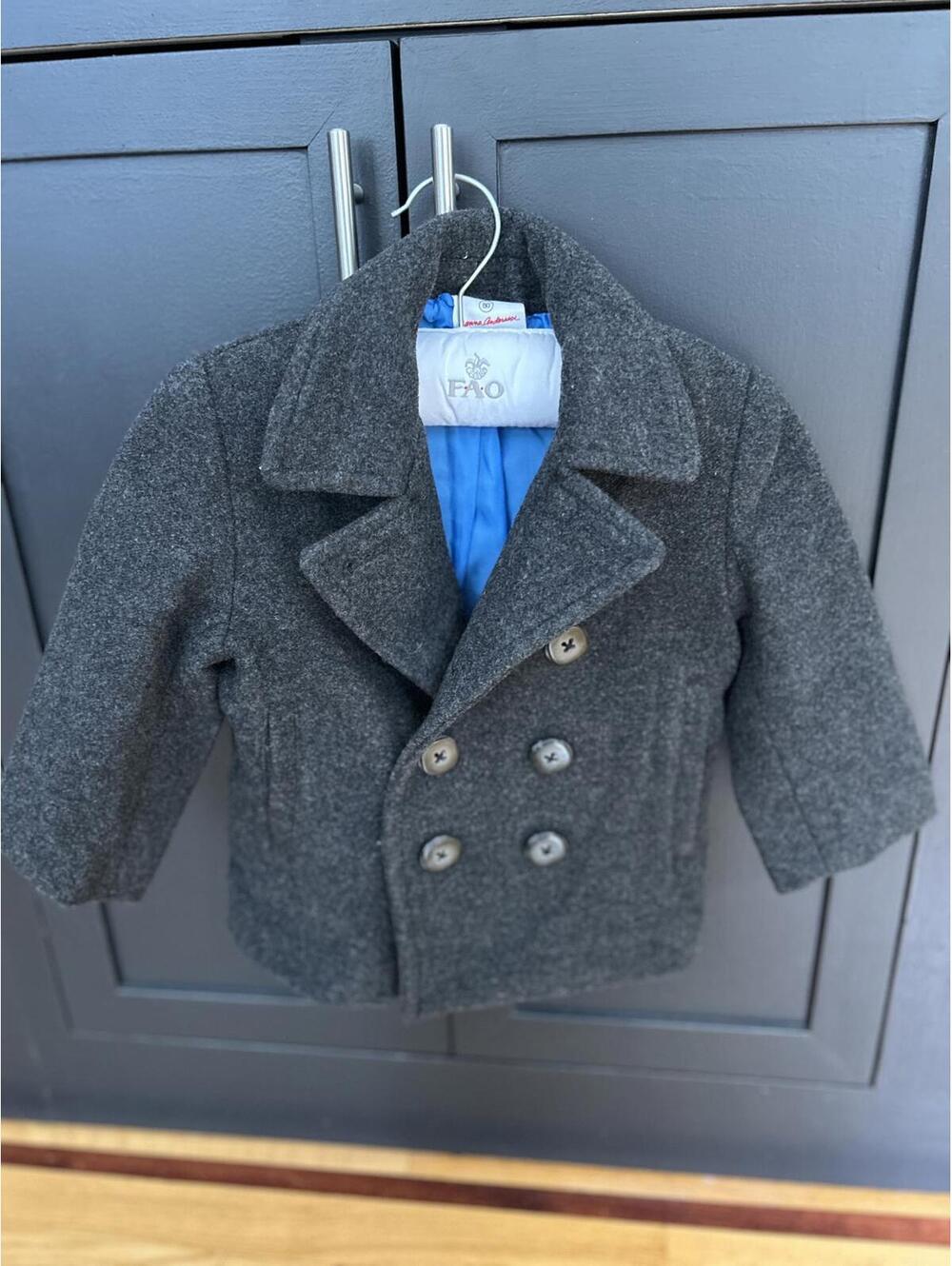 Hanna Andersson Boy’s Double-Breasted Wool Coat Jacket